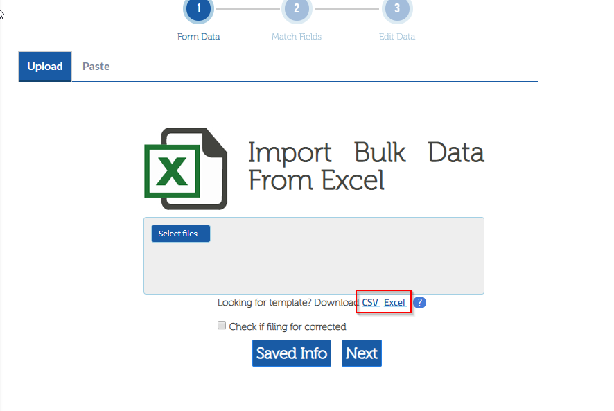 How do I import form data using Excel?