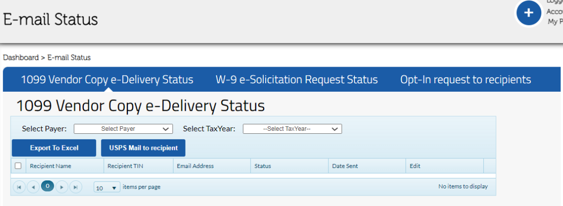 How can I check the status of an Email or W-9 Email sent to