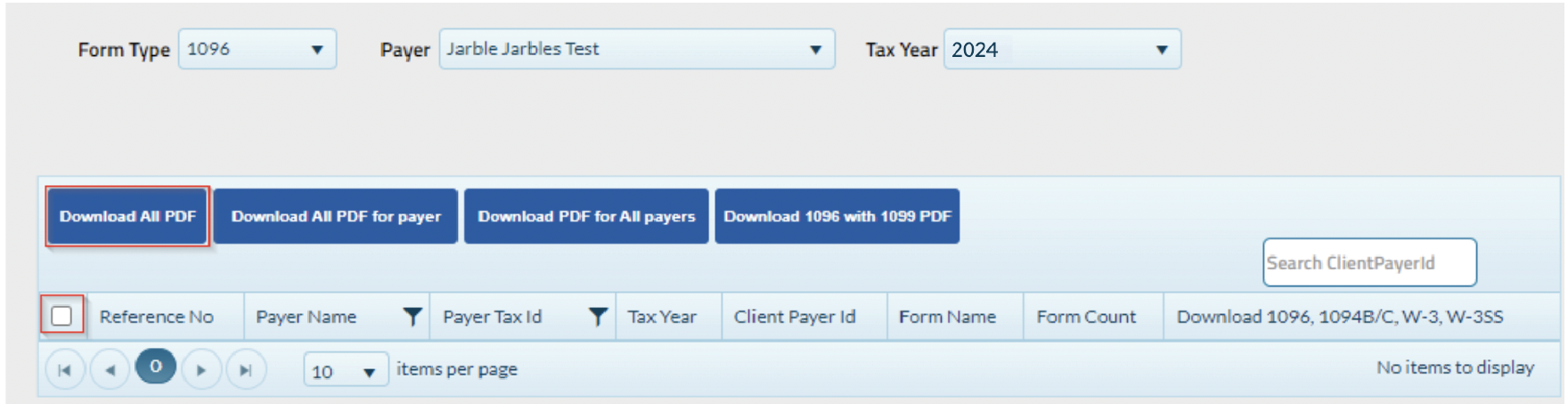 How do I generate Form 1096/1094B/1094C/W-3/W-3SS?
